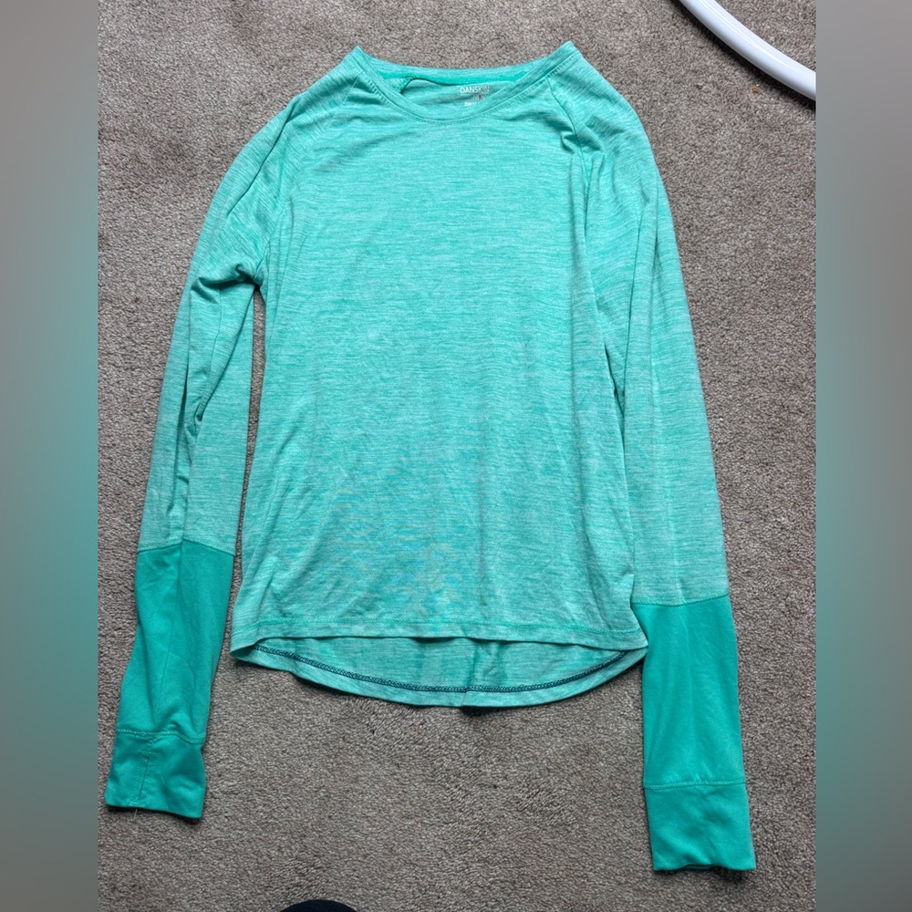 Danskin Now Light Teal Long Sleeve Top